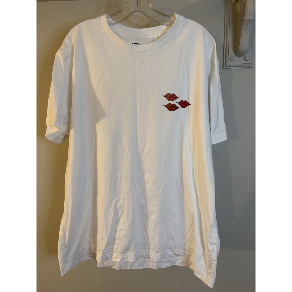 UT KAWS + WARHOL Graphic T-Shirt Lips Hearts Bunny 2XL Japan